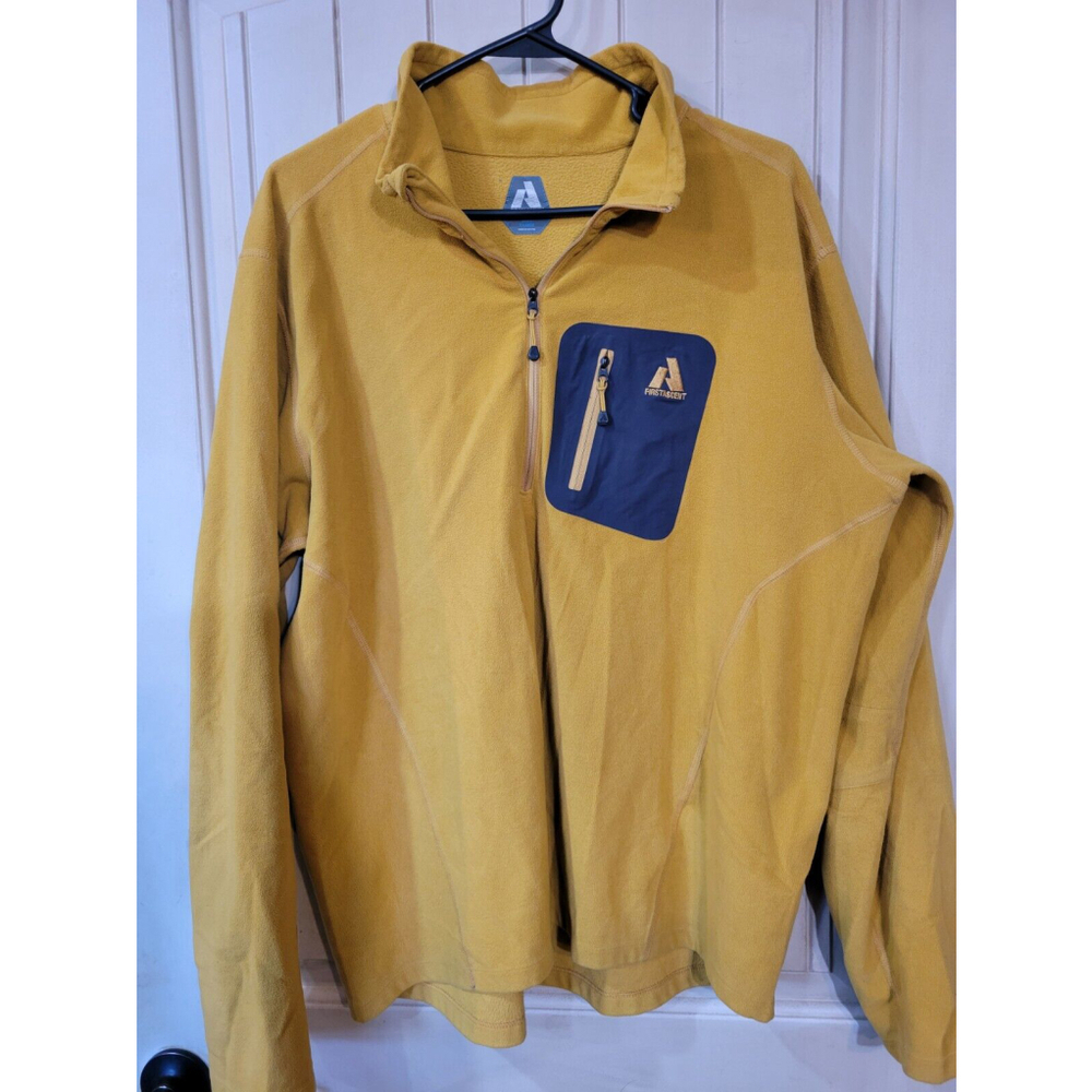 Eddie Bauer First Ascent Jacket Mens XL 1/4 Zip Fleece  Pullover Gold